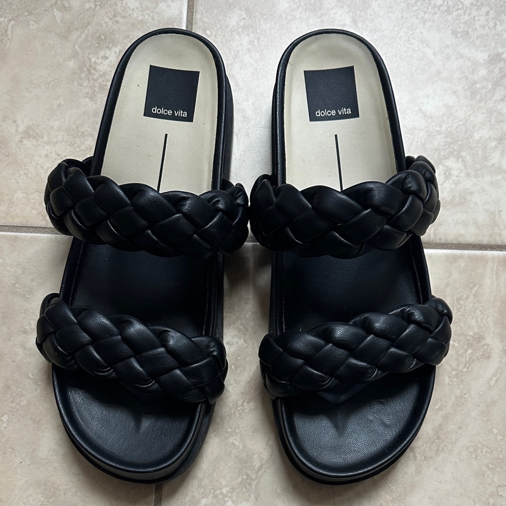 Dolce Vita Black Double Braided Sandals